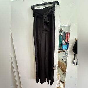 Express black super high rise tie trouser satin pant size small